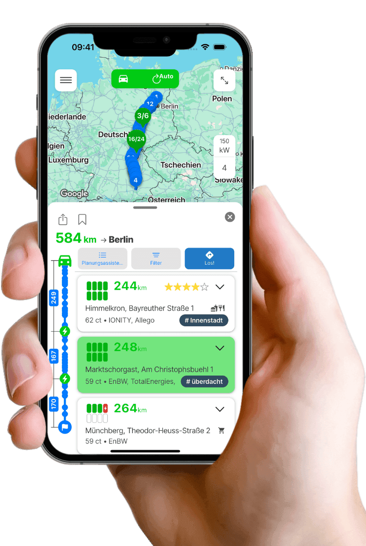 ChargingTime App auf einem Smartphone